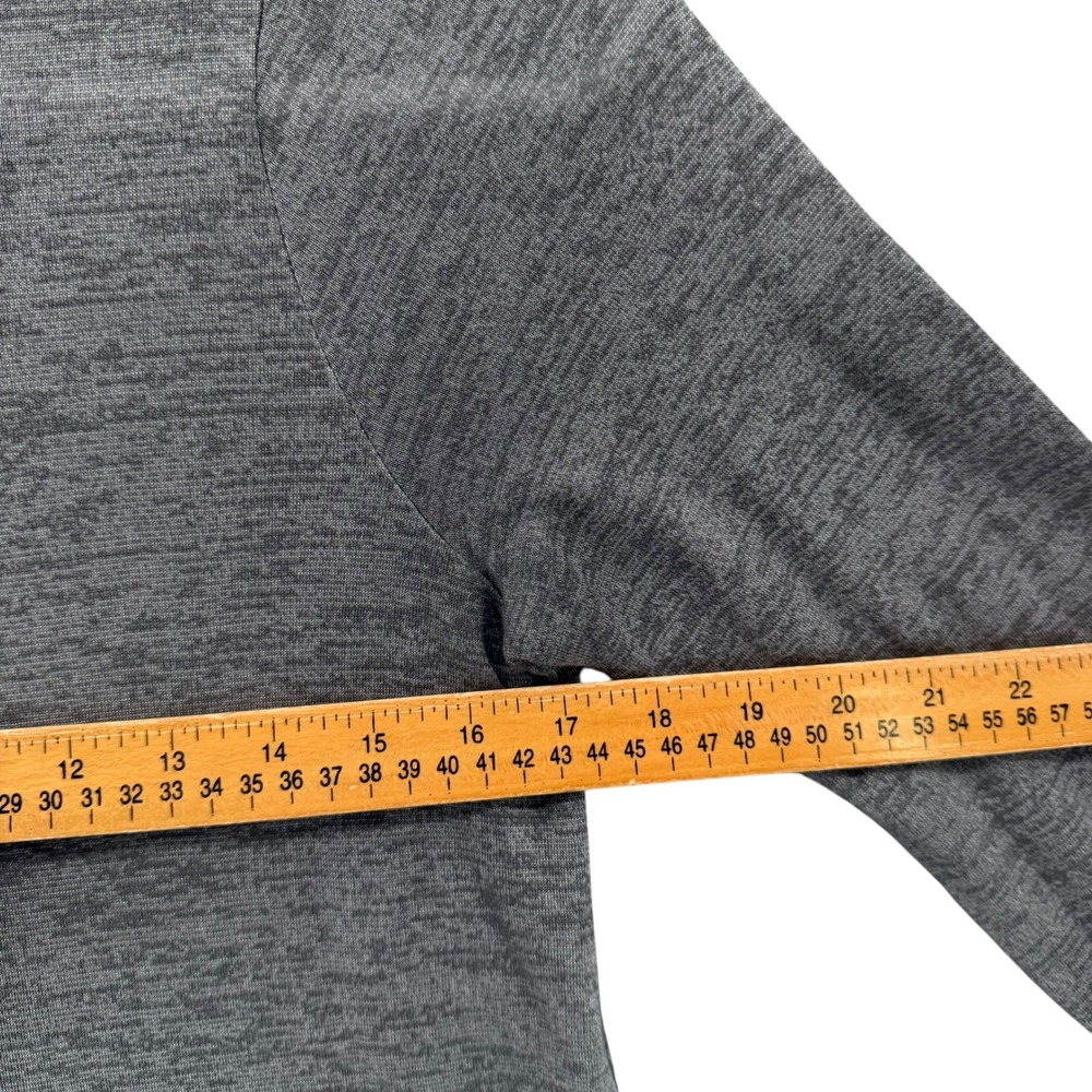 Vince Womens Charcoal Grey Space Dye Long Sleeve Crewneck Back Pleat Top Size M - Picture 5 of 6